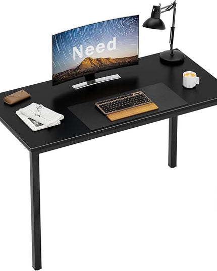 Need Small Computer Desk Writing Desk 39 3/8'' L Study Desk for Small Space Gaming Desk Sturdy and Heavy Duty Home Office Desk for Dormitory/Meeting Room AC3CB(100 * 60) Beside Table,Black/Black - LeafyLoom