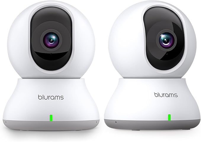 blurams Indoor Camera, 2K Pet Camera 360° Security Camera for Home Security with Phone App, Motion Tracking, 2-Way Audio, IR Night Vision, Siren, Works with Alexa & Google Assistant(2.4GHz ONLY) Blurams