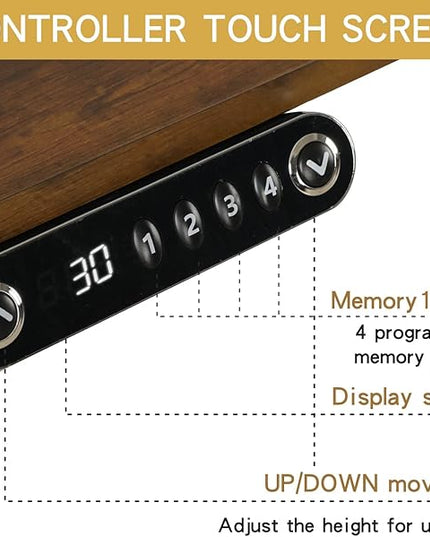Adjustable Height L-Shaped 59 Inch Electric Standing Desk - Sit Stand Computer Desk with 3 Splice Board, Lockable Casters, Stand Up Desk Table for Home Office, Black Frame and Rustic Brown Top - LeafyLoom