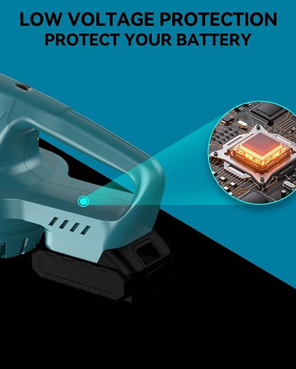 Cordless Leaf Blower for Makita 18V Battery,Handheld Electric Jobsite Air Blower,5 Variable Speed Up to 100MPH,120 CFM Powerful for Lawn Care,Snow Blow,Yard Clean(Battery Not Included) - LeafyLoom