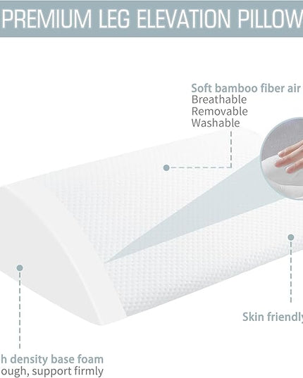 Wedge Pillow for Knee Bed Wedge Pillow for Sleeping, Wedge Pillows for After Surgery Leg Pillow for Sciatica Back Knee Hip Ankles Back Pain Relief - LeafyLoom