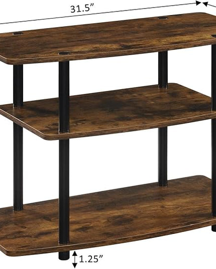 Convenience Concepts Designs2Go 3 Tier TV Stand, 31.5", Barnwood/Black - LeafyLoom