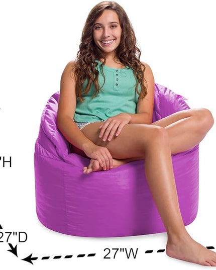 Posh Creations Structured Comfy Seat for Playrooms and Bedrooms, Large Bean Bag Chair, Sonoma Lounger, Purple - LeafyLoom