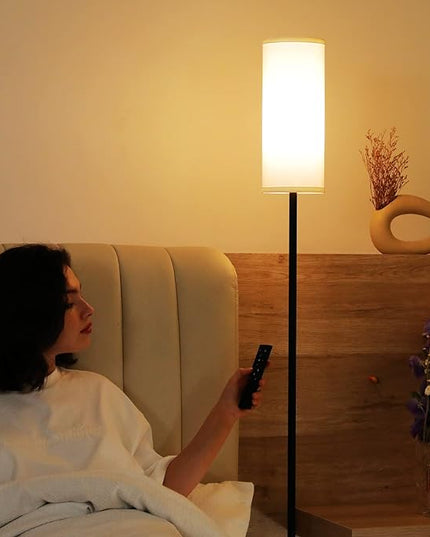 Ambimall Floor Lamps for Living Room, 64" Modern Floor Lamp with Remote Control and Stepless Dimmable Colors Temperature & Brightness, Standing Lamps for Living Room Bedroom Office, 9W Bulb Included - LeafyLoom
