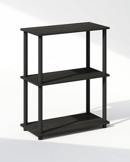 Furinno Turn-N-Tube 3-Tier Multipurpose Compact Display Rack, Shelving Unit, Bookcase, Espresso/Black - LeafyLoom