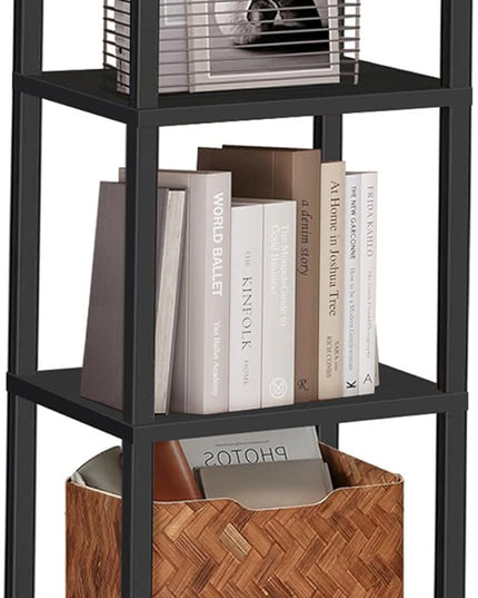 TUTOTAK Bookshelf, 4-Tier Tall Book Shelf, Narrow Bookcase for Small Space, DIY Stackable Bookshelf, for Living Room, Office, Study, Entryway, Industrial, Black BS01BK004 - LeafyLoom