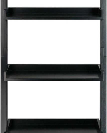 Winsome Bellamy 5-Shelf 69"H Leaning Bookcase, Black (29553) - LeafyLoom