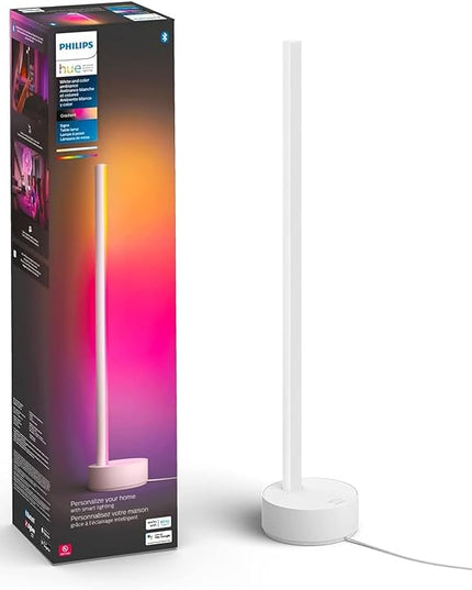 Philips Hue Gradient Signe Table Lamp, Compatible with Alexa, Apple Homekit and Google Assistant, Bluetooth Compatible, Flowing Multicolor Effect, White - LeafyLoom