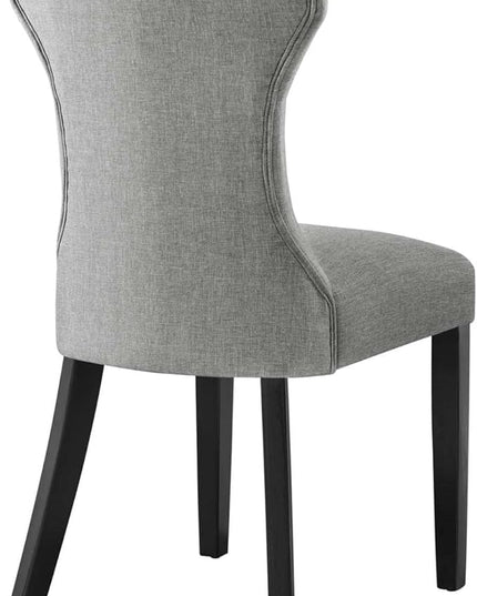 Modway Silhouette Modern Tufted Upholstered Fabric Parsons Kitchen Room, One Dining Chair, Light Gray - LeafyLoom