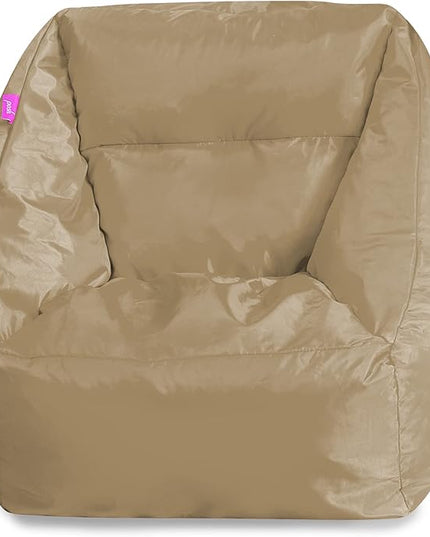 Posh Creations Structured Comfy Bean Bag Chair for Gaming, Reading, and Watching TV, Coronado Chair, Microsuede - Camel - LeafyLoom