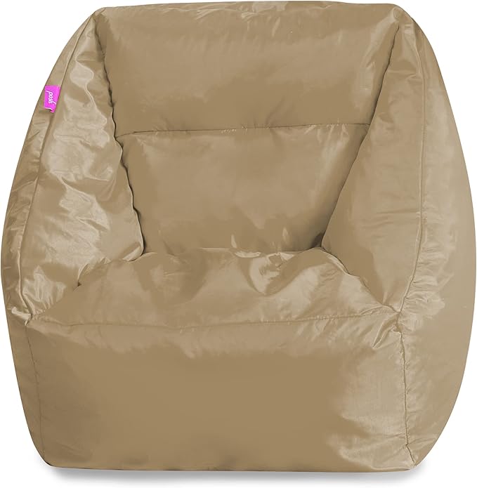 Posh Creations Structured Comfy Bean Bag Chair for Gaming, Reading, and Watching TV, Coronado Chair, Microsuede - Camel - LeafyLoom