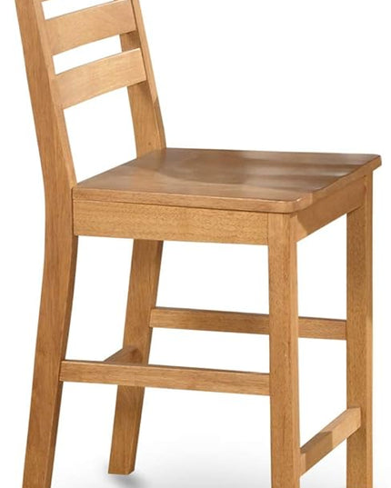 East West Furniture PBCF3-OAK-W Pub 3 Piece Counter Height Set Contains a Square Wooden Table and 2 Kitchen Dining Chairs, 36x36 Inch, Oak - LeafyLoom