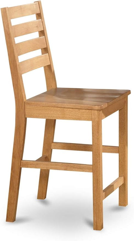 East West Furniture PBCF3-OAK-W Pub 3 Piece Counter Height Set Contains a Square Wooden Table and 2 Kitchen Dining Chairs, 36x36 Inch, Oak - LeafyLoom