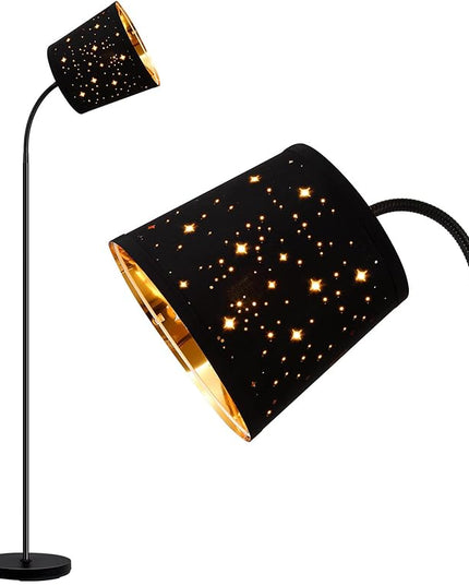 LED Floor Lamp, Standing Lamp for Living Room with Linen Lamp Shade,Adjustable Gooseneck Modern Reading Light,Floor Lamps for Bedroom,Office,Farmhouse,6W LED Bulb Included - LeafyLoom