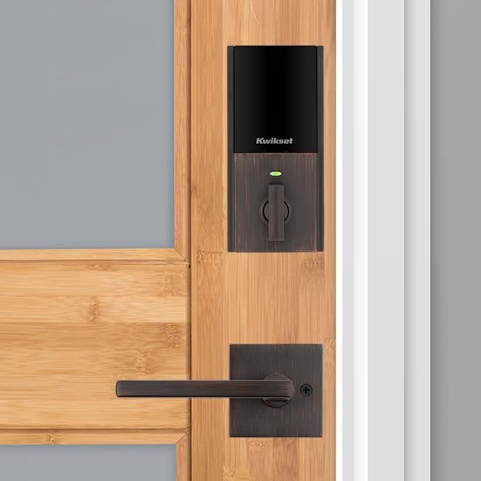 Kwikset Home Connect 620 Smart Lock Deadbolt with Z-Wave Technology, Works with Ring Alarm, Samsung Smartthings and More, Z-Wave Hub Required, Contemporary Design in Venetian Bronze Kwikset