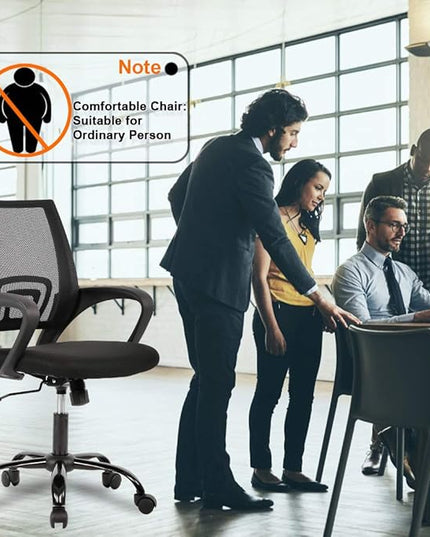 Direct Ergonomic Office Chair Home Desk Task Computer Gaming with Back Lumbar Support Armrest Swivel Modern Adjustable Rolling Executive Mesh for Women Men, Black - LeafyLoom
