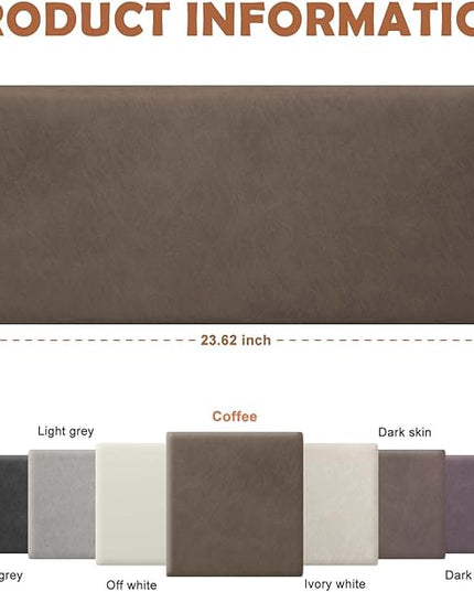 Wall Mounted Upholstered Headboard Full, 3D Peel and Stick Soundproof Wall Panels, Reusable and Removable Padded Headboard Leather Bed Headboard, 6 Panels Headboard 9.84" x 23.62", Coffee - LeafyLoom