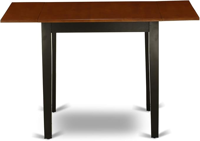 East West Furniture NDNI5-BCH-W Norden 5 Piece Set for 4 Includes a Rectangle Table with Dropleaf and 4 Kitchen Dining Chairs, 30x48 Inch - LeafyLoom