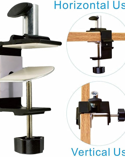Heavy Duty Replacement Clamp for 1/2” Base Magnifying Lamp，Desk Lamp，Magnify Lamp，Swing Arm Lamp，Mic Microphone Suspension Boom Scissor Mount(Black) - LeafyLoom
