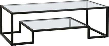 Henn&Hart 54" Wide Rectangular Coffee Table in Blackened Bronze, Modern coffee tables for living room, studio apartment essentials - LeafyLoom