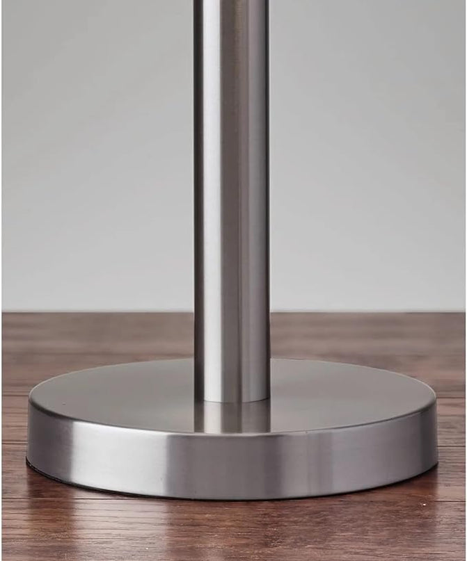 Adesso 4066-22 Boulevard Table Lamp, 28 in., 2 x 100 W Incandescent/26W CFL, Brushed Steel Finish, 1 Bedside Lamp - LeafyLoom