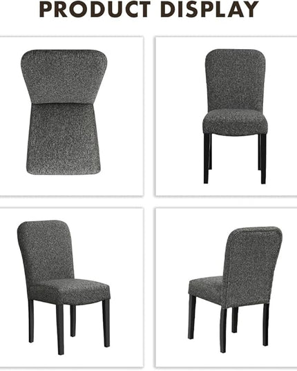 HomePop Classic Parsons Dining Chairs, Black Woven (set of 2) - LeafyLoom