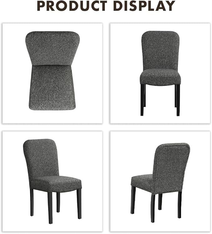 HomePop Classic Parsons Dining Chairs, Black Woven (set of 2) - LeafyLoom
