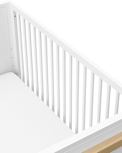 Storkcraft Equinox 3-in-1 Convertible Crib (Driftwood) - Easily Converts to Toddler Bed & Daybed, 3-Position Adjustable Mattress Support Base, Modern Two-Tone Design for Contemporary Nursery - LeafyLoom