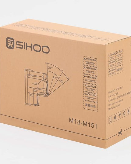 SIHOO M18 Ergonomic Office Chair for Big and Tall People Adjustable Headrest with 2D Armrest Lumbar Support and PU Wheels Swivel Tilt Function Orange - LeafyLoom