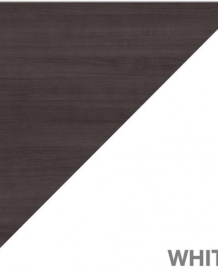 Bush Furniture Somerset 72W 3 Position Sit to Stand L Shaped Desk with Hutch in White and Storm Gray - LeafyLoom