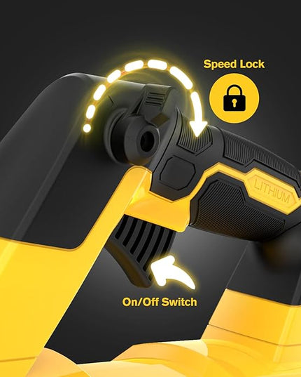 Cordless Leaf Blower for Dewalt 20V Battery, 26000RPM, 400CFM Portable Handheld Leaf Blower for Blowing SnowLeaves, Adjustable Speeds & lightweight for Yard,Patio,Factory(Battery Not Included) - LeafyLoom
