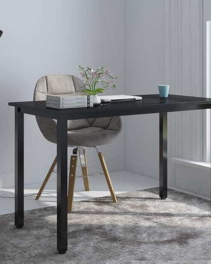 SogesGame Computer Desk, 47.2 inches Small Office Desk Computer Table Study Writing Desk Workstation for Home Office, Black Dining Table - LeafyLoom