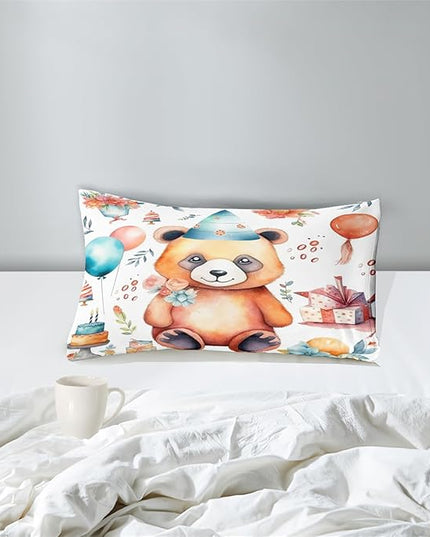 Brown Panda Twin Comforter Set - 2Pcs Cartoon Panda Twin Bedding Set for Boys Girls Kids Lovely Animals Cake Theme Comforter with 1 Quilt and 1 Pillowcase All Seasons Boys Girls Gifts, Twin Size - LeafyLoom
