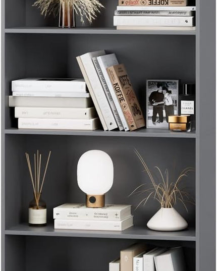 FOTOSOK 6-Tier Open Bookcase and Bookshelf, Freestanding Display Storage Shelves Tall Bookcase for Bedroom, Living Room and Office, Dark Gray - LeafyLoom