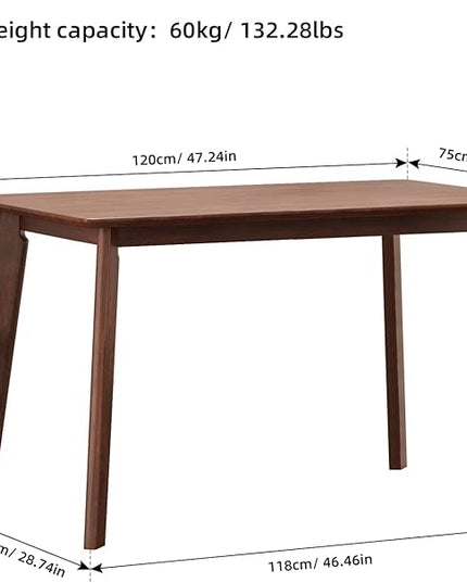 NicBex Dining Room Table Set for 4 Kitchen Table and Chairs 5 Pieces Dining Table Set 1 Dining Table and 4 Chairs Rustic Retro Solid Rubberwood Table for Home, Antique Brown - LeafyLoom