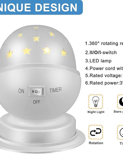 Star Night Light for Kids Star Night Light for Kids Bedroom Girls Night Light Starry Night Light Projector Plug in Night Light for Kids with Timer (1 Pack, 3000K) (3000K Warm White, white) - LeafyLoom
