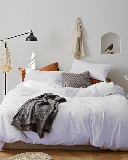 White Comforter Set Cal King Pure White Beddig Soft Durable Comforter Set Men Women True White Comforter Bright White Breathable California King Bed Solid White Cal King Size Comforter Set - LeafyLoom