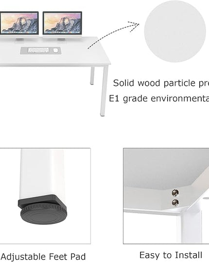sogesfurniture 31.5 inches Office Desk Computer Desk Gaming Desk Computer Table Sturdy Writing Workstation for Home Office, White - LeafyLoom