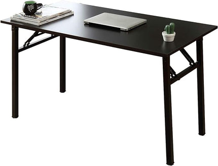 Folding Desk, 47 inch No Assembly Folding Desks for Small Spaces, Sturdy Foldable Computer Desk, Functional Home Office Desks, Study Writing Desk Office Table Workstation for Home Office Outdoor - LeafyLoom
