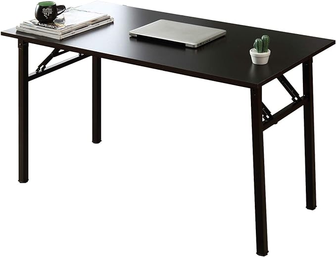 Folding Desk, 47 inch No Assembly Folding Desks for Small Spaces, Sturdy Foldable Computer Desk, Functional Home Office Desks, Study Writing Desk Office Table Workstation for Home Office Outdoor - LeafyLoom