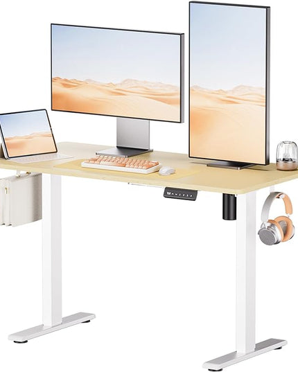 Electric Standing Desk - Adjustable Height with Memory Preset, 48 x 24 Inches Ergonomic Design Home Office Standing Desk - LeafyLoom