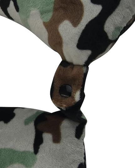 Adult Cozy Soft Microfiber Neck Pillow, Compact, Perfect for Plane or Car Travel, Camo Green - LeafyLoom