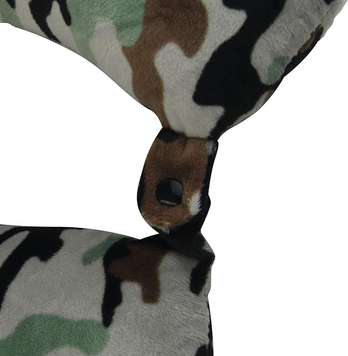 Adult Cozy Soft Microfiber Neck Pillow, Compact, Perfect for Plane or Car Travel, Camo Green - LeafyLoom