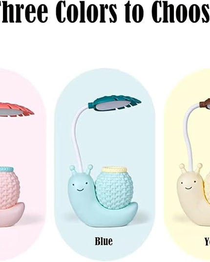 Cute Desk Lamp,Childrens Led Night Light, Portable Foldable Rechargeable Animal Table Lamp for Kids Students Desk with Lights (Blue) - LeafyLoom