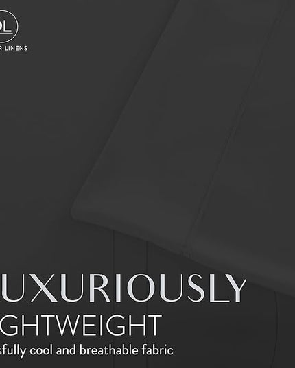 Danjor Linens King Size Sheets Set - 6 Piece Set Including 4 Pillowcases - Deep Pockets - Breathable, Soft Bed Sheets - Wrinkle Free - Machine Washable - Black King Bed Sheets - 6 pc - LeafyLoom