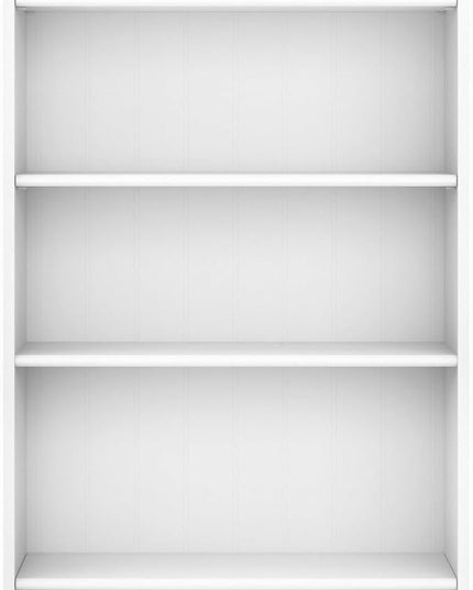Bush Furniture Fairview Tall 5 Shelf Bookcase in Pure White and Shiplap Gray - LeafyLoom