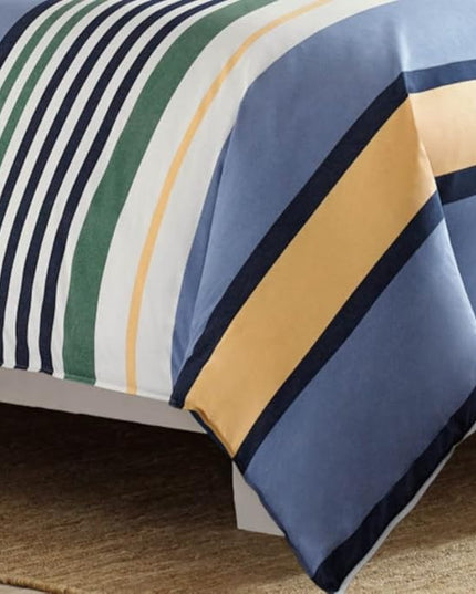 Nautica Comforter Set Cotton Reversible Bedding with Matching Shams, Stylish Home Decor, King, Blue - LeafyLoom