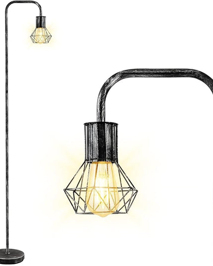 BoostArea Floor lamp,Industrial Floor Lamp,Standing Lamp with 6W LED Bulb,E26 Socket,On/Off Footswitch,Whole Metal,Modern Floor Lamp for Bedroom,Office, Living Room,Rustic,Vintage,Farmhouse - LeafyLoom