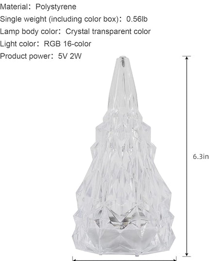 Iceberg Shape Crystal Touch Lamp RGB Tablelamp Night Light, Colorful Remote Control USB Rechargeable Dimmable Creative Lovely Gift Bedside Lights for Home Bedroom Decor - LeafyLoom