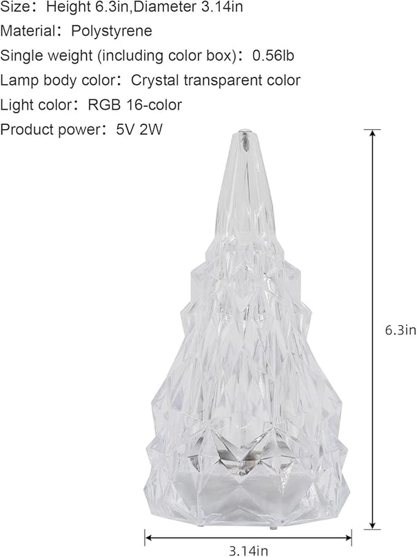 Iceberg Shape Crystal Touch Lamp RGB Tablelamp Night Light, Colorful Remote Control USB Rechargeable Dimmable Creative Lovely Gift Bedside Lights for Home Bedroom Decor - LeafyLoom